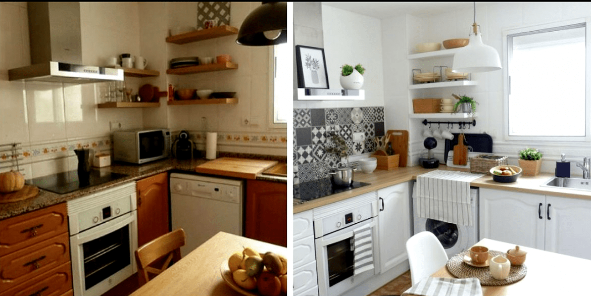 35 COCINAS ANTES Y DESPUÉS DE PINTARLAS