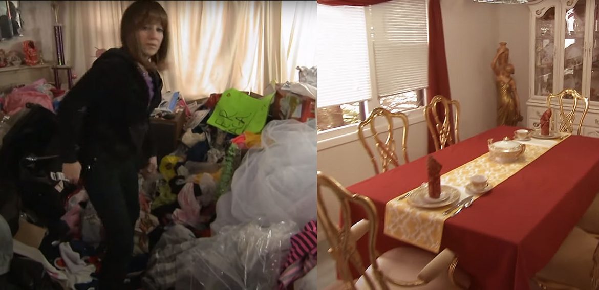 Antes y después de la casa de una acumuladora