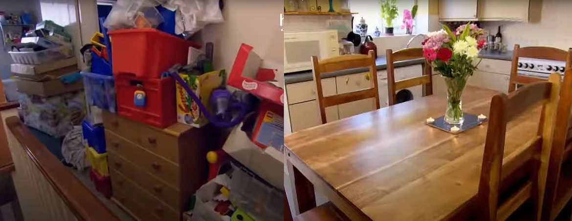 Madre e hija limpiadoras compulsivas