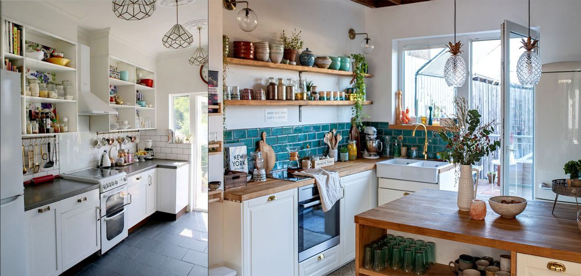 Cómo decorar una cocina con estantes