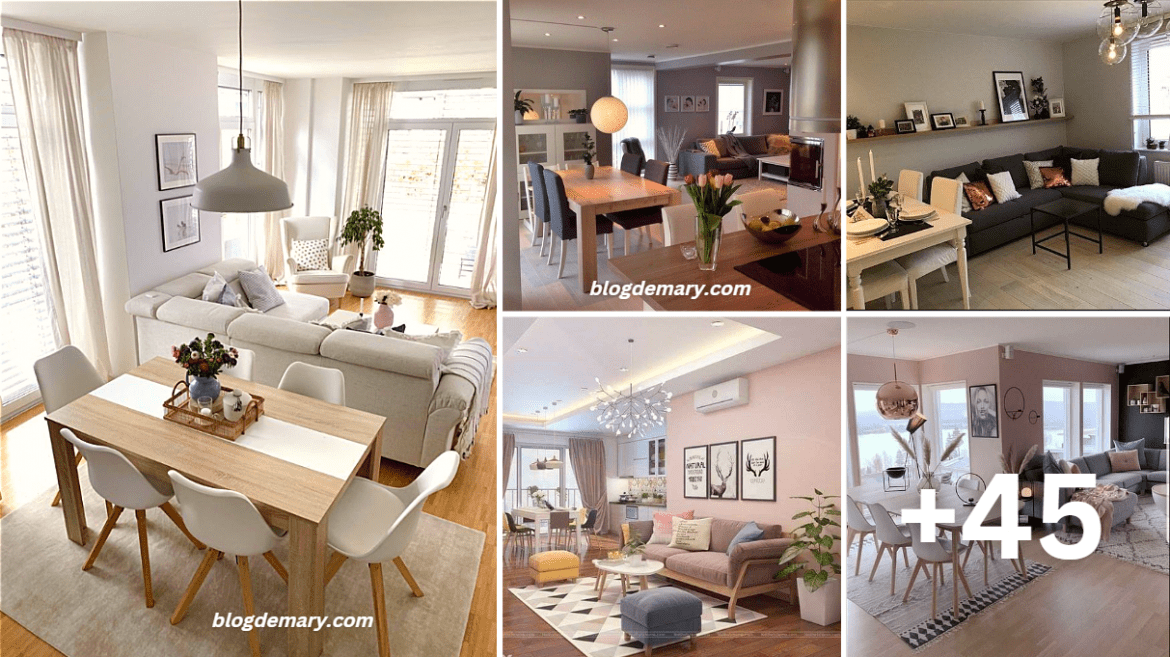 Decoración de espacios sala y comedor juntos