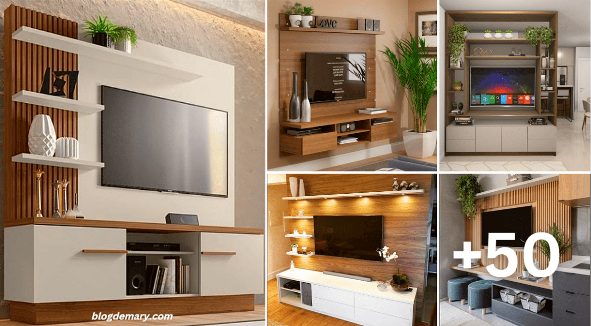 50 ideas de Racks o muebles para TV sencillos y hermosos